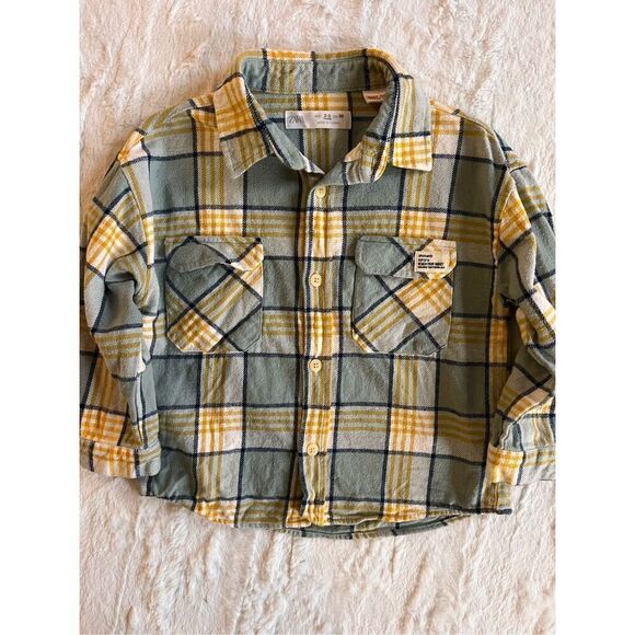 Zara Plaid Over Shirt Size 2/3 - Picture 1 of 7